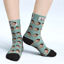 Custom Face Socks Cute Elephant For Mom I Love Mom