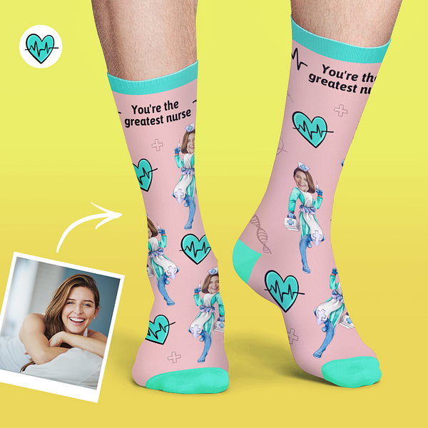 Custom Nurse Socks Add Pictures And Name