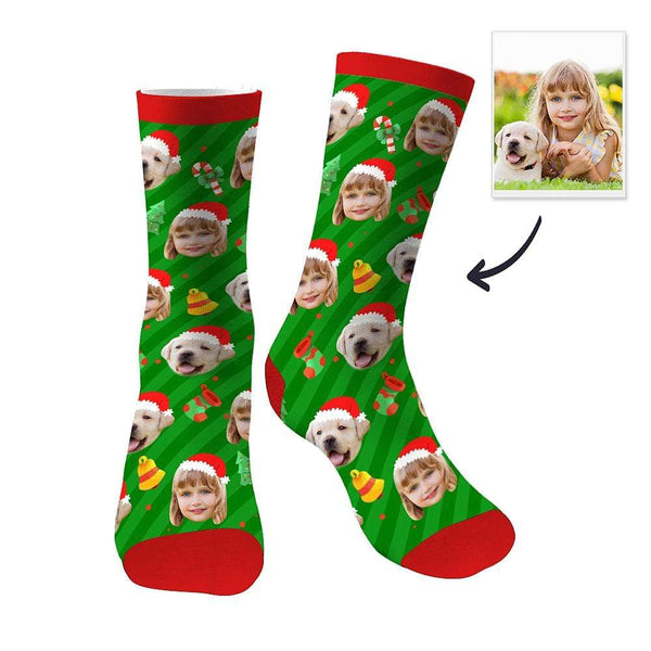 Christmas Gifts Custom Face Socks Christmas Dog Hat Sublimated Sock