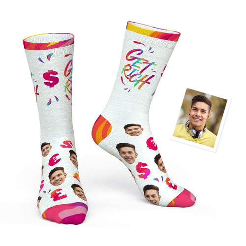 Custom Sign Language Sock with Your Face - Get Rich