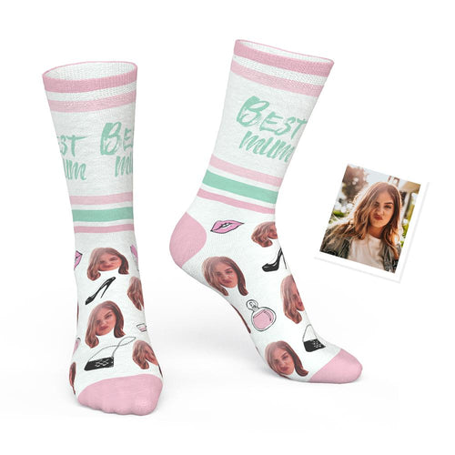 Custom Sign Language Sock with Your Face - Best Mom