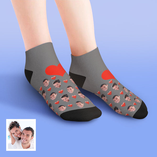 Custom Low cut Ankle Socks Heart