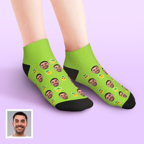 Custom Low Cut Ankle Face Socks Pineapple Funny Face