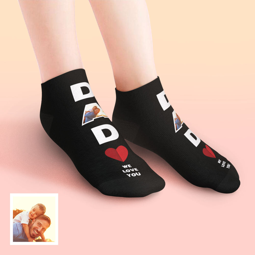 Custom Low Cut Ankle Face Socks Dad We Love You Gifts For Dad