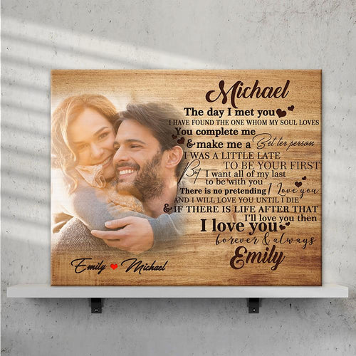 Custom Photo Wall Decor Painting Canvas With Couple Name