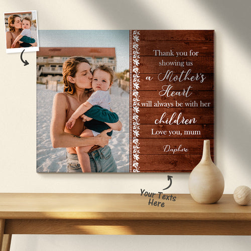 Custom Photo Wall Decor Painting Canvas Thank You Mum Canvas Mother's Day Gifts
