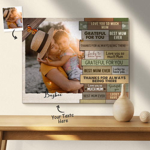 Custom Photo Wall Decor Painting Canvas Love You Mum Mother's Day Gifts