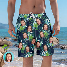 Men's Custom Face Beach Trunks Photo Shorts - Coconut tree - MyFaceBoxerUK