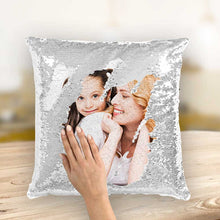 Mother's Day Gifts Couple Photo Personalised Magic Sequins Pillow Multicolor Shiny 15.75''*15.75'' - For Mom