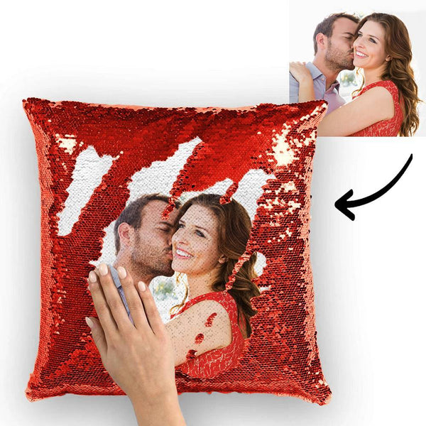 Unicorn Custom Photo Magic Sequins Pillow Multicolor Shiny 15.75''*15.75''