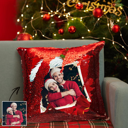 Christmas Gifts Custom Photo Pillow for Christmas Red Pillow 15.75