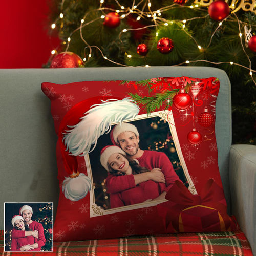 Christmas Gifts Custom Photo Pillow for Christmas Red Pillow 15.75