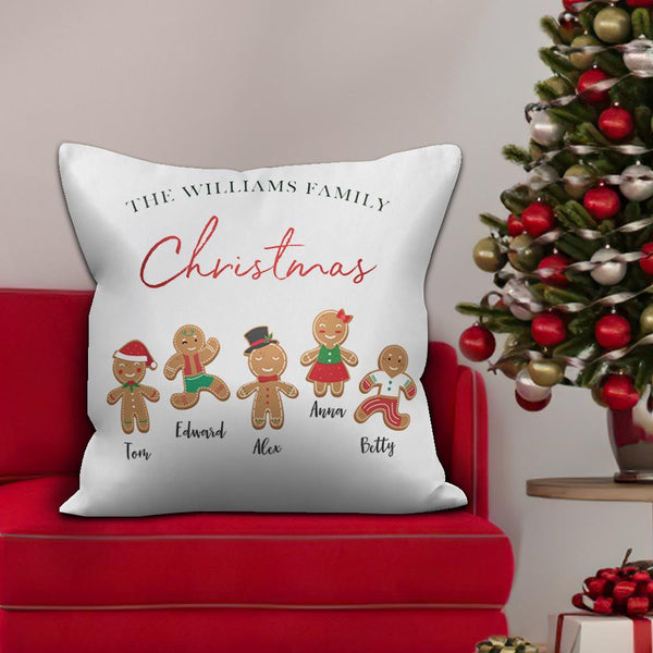 Custom Pillow with Text for Family Christmas Gifts