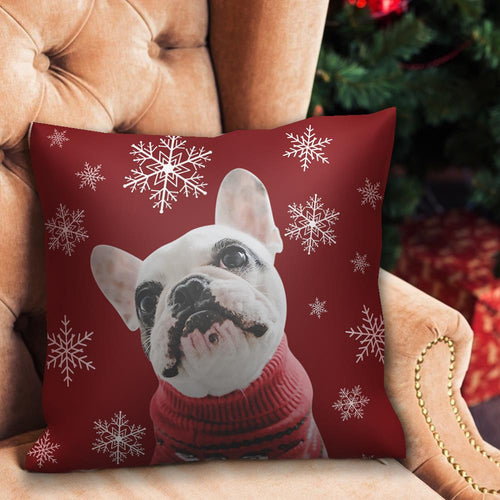 Christmas Gifts Custom Red Photo Pillow for Pet Lover