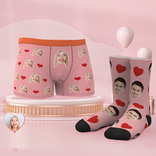 Custom Face Boxer Shorts And Socks Set Best Couple's Gift - MyFaceBoxerUK