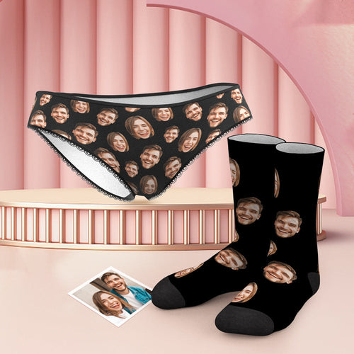 Custom Face Funny Panties And Socks Set - MyFaceBoxerUK
