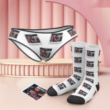 Custom Photo And Text Panties And Socks Set - MyFaceBoxerUK