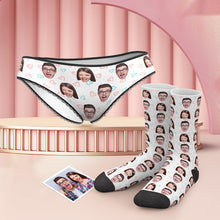 Custom Face Colorful Panties And Socks Set - Heart - MyFaceBoxerUK