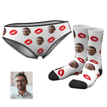 Kiss Couple Women's Custom Face Colorful Panties And Crew Socks Set - MyFaceBoxerUK