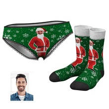 Women's Christmas Face on Body Panties And Crew Socks Set - MyFaceBoxerUK