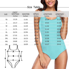 Custom Face Swimwear Women's Photo Slip One Piece Swimsuit Gift For Her - Coulorful Leaves