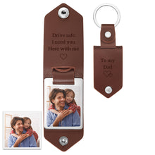 Father's Day Gift Custom Leather Photo Text Keychain To My Dad - MyFaceBoxerUK