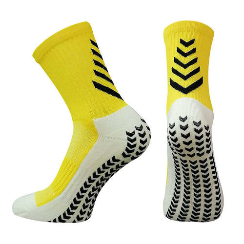Unisex Yellow Non-slip Grip Socks for Gym Studio Classes Dance Room