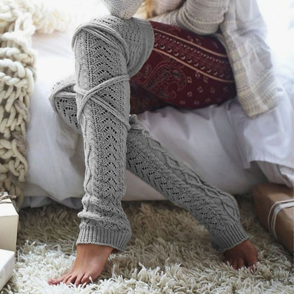 Keep Warm In Winter Diamond Straps Over The Knee Long Tube Pile Socks - MyFaceBoxerUK