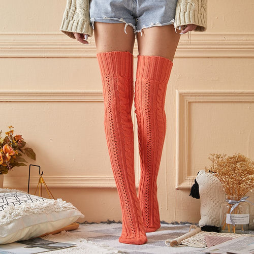 Women Winter Leg Warmers Knitted Jacquard Stockings Over The Knee Socks Floor Socks Pile Socks - MyFaceBoxerUK