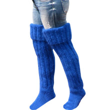 Womens Solid Color Knitted Wool Socks Over The Knee - MyFaceBoxerUK