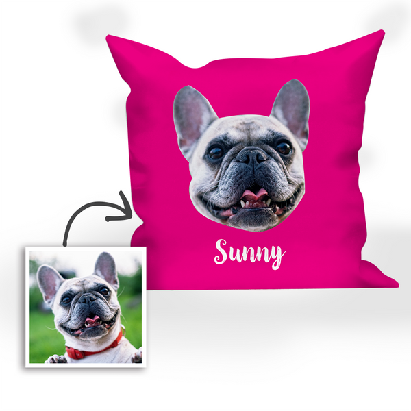 Multi-color Custom Engraved Dog Photo Pillow