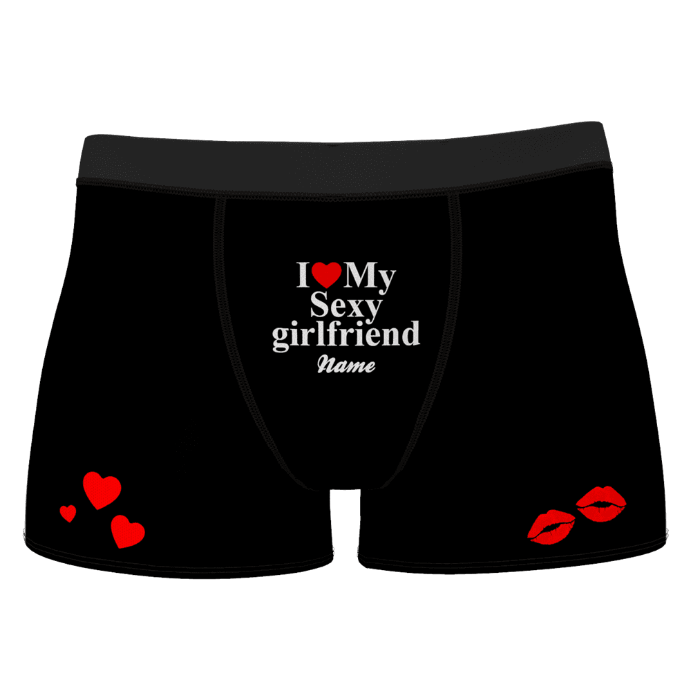 Men's I Love My Sexy Girlfriend Name Shorts Boxer – MyFaceBoxerUK