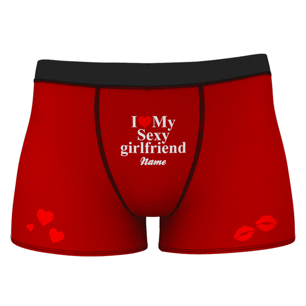 Men's I Love My Sexy Girlfriend Name Shorts Boxer