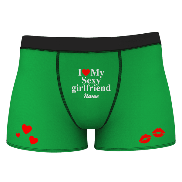 Men's I Love My Sexy Girlfriend Name Shorts Boxer